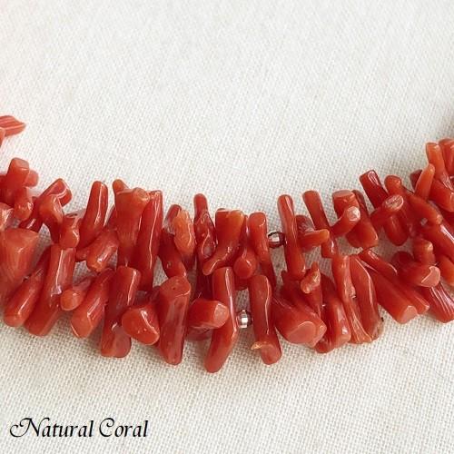 赤珊瑚 あかさんご ネックレス 枝 琥珀 オニキス ナチュラルコーラル