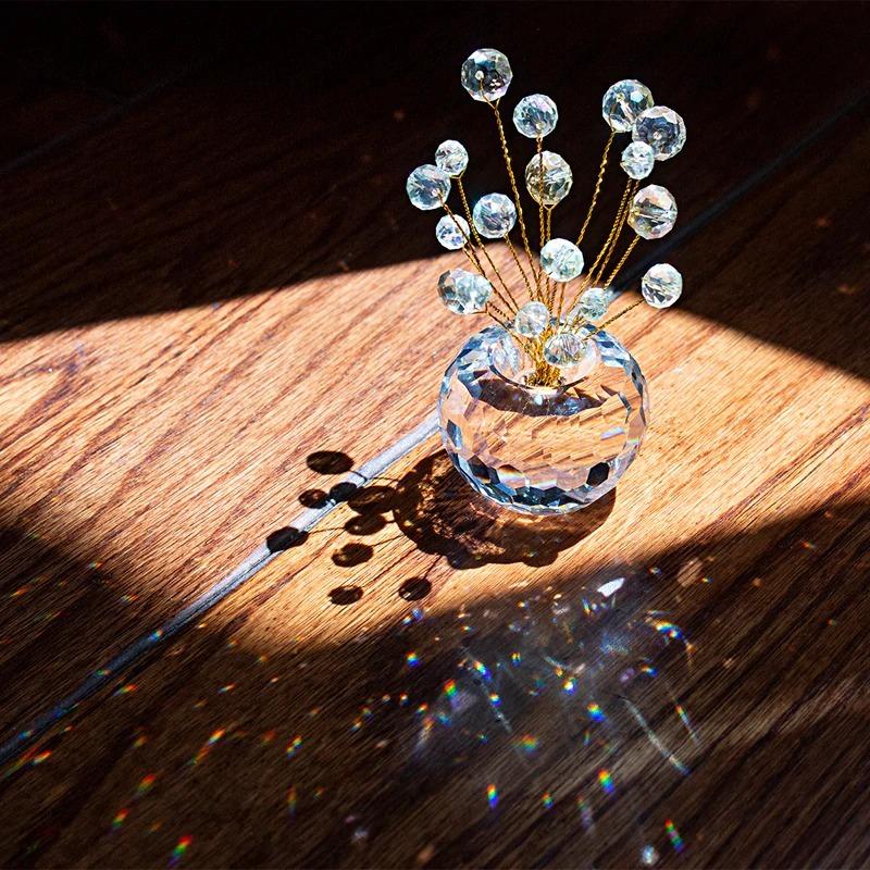 クリスタル ガラス 幸運の木 盆栽 オブジェ 置物 おしゃれ インテリア