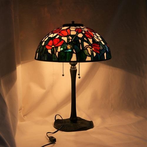 ティファニーランプ・チューリップ 14インチ : ステンドグラス七色