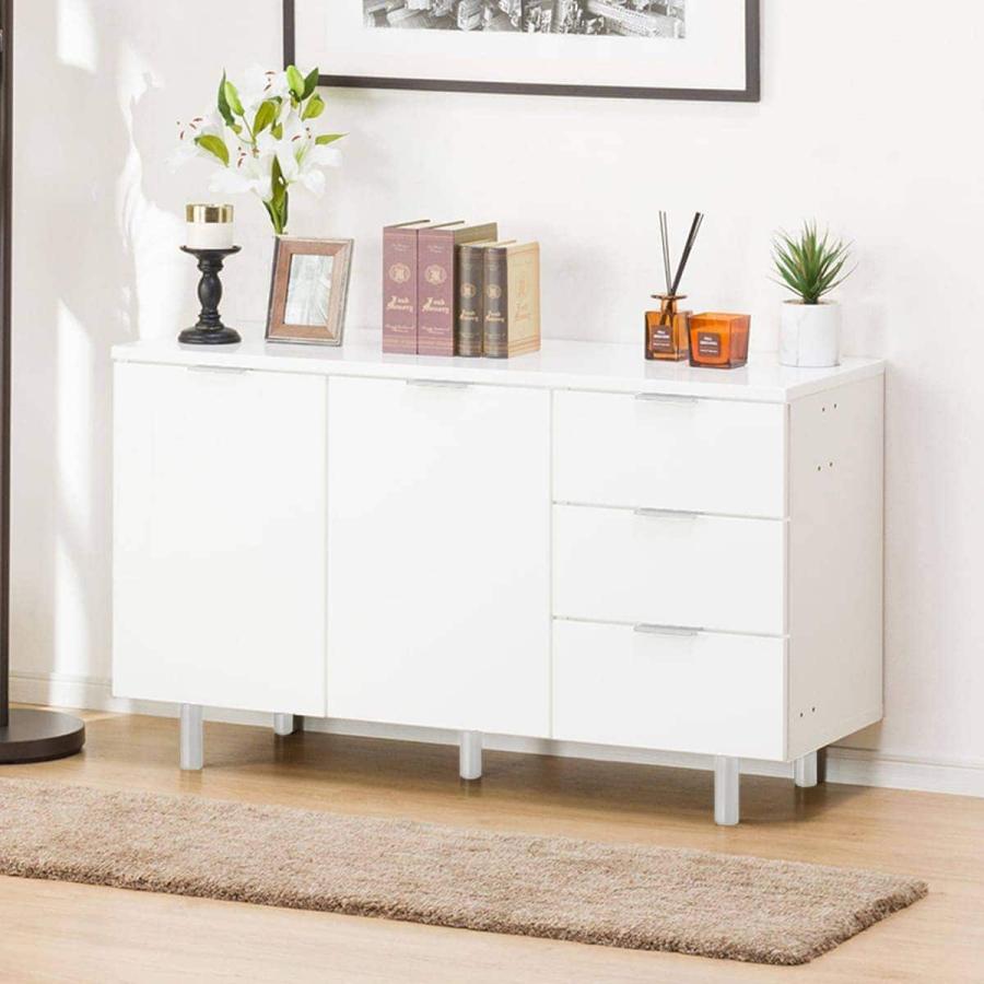 ニトリ（NITORI） サイドボード(エトナ120SBR WH/SI) リビング収納