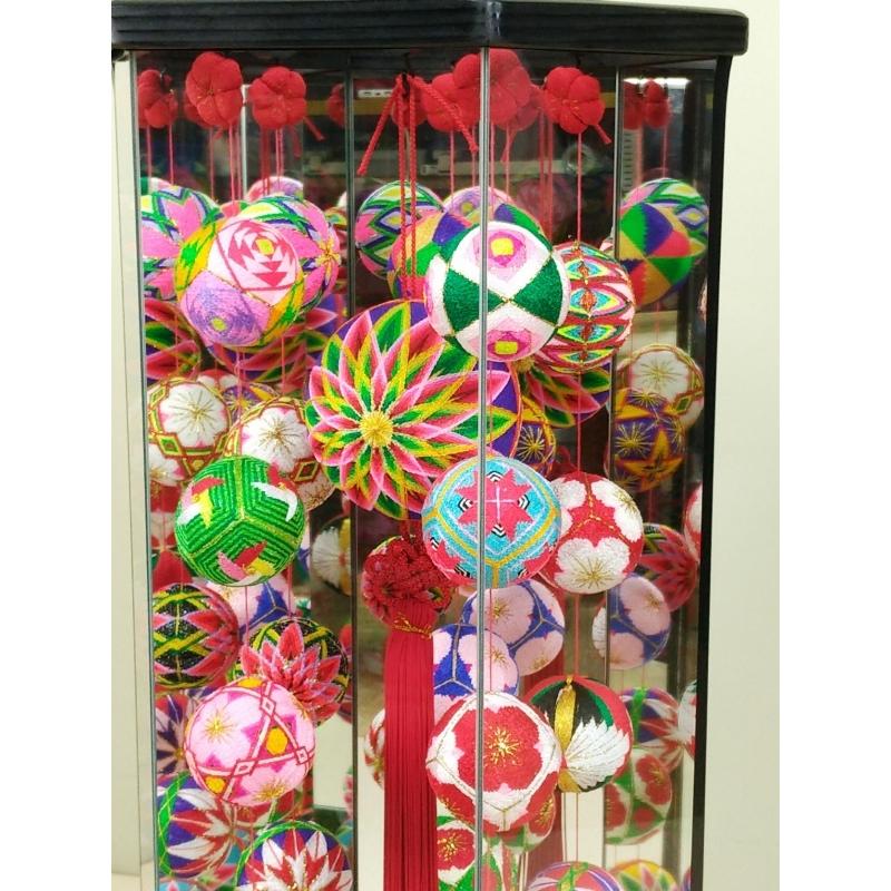 柳川さげもん美草 特選ケース入りつるし飾り 二つ菊紫【総手巻き柳川