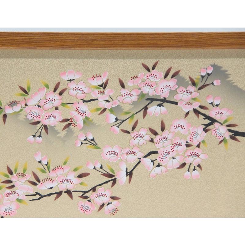 アウトレット品 雛人形屏風単品 12号華屏風 ケヤキ木目友禅桜倫光G