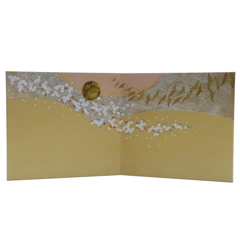 アウトレット品 雛人形三月屏風 屏風のみ 12号 群鶴 飛翔金 二曲屏風