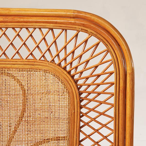 衝立 ラタン 籐 スクリーン 2連 パーテーション 低い アジアン