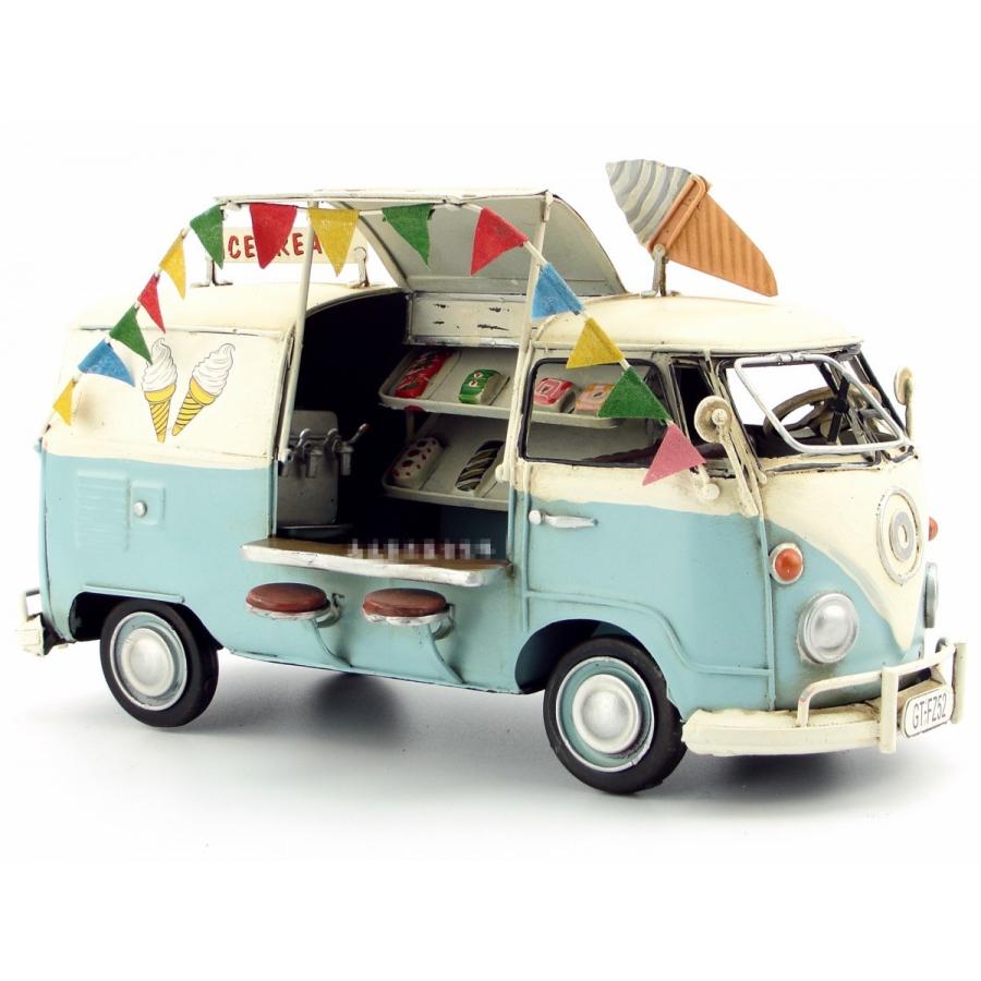 アイスクリーム販売車 ライトブルー USA ice cream car ブリキ製