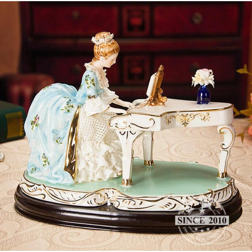 陶器 置物 西洋陶器 北欧磁器 陶器製人形 お姫様 陶器人形 陶器置物