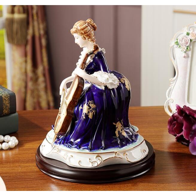 陶器 置物 西洋陶器 北欧磁器 陶器製人形 お姫様 陶器人形 陶器置物