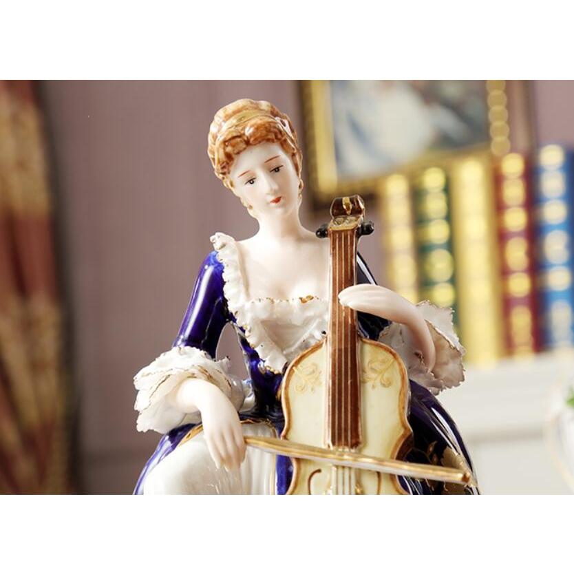 陶器 置物 西洋陶器 北欧磁器 陶器製人形 お姫様 陶器人形 陶器置物