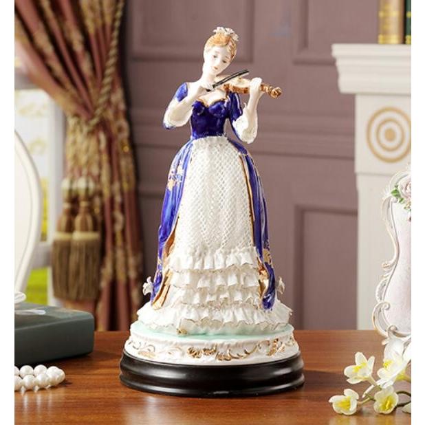 陶器 置物 西洋陶器 北欧磁器 陶器製人形 お姫様 陶器人形 陶器置物