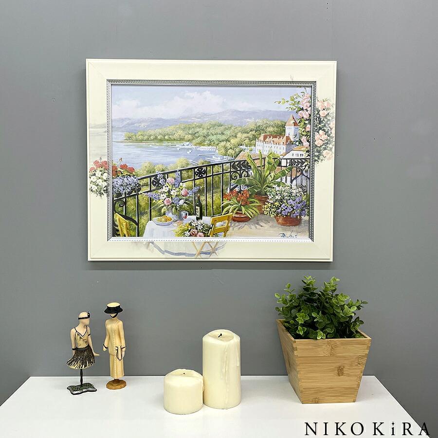 ピーター モッツ ガーデン テラス ビュー L 絵画 インテリア 油絵 玄関