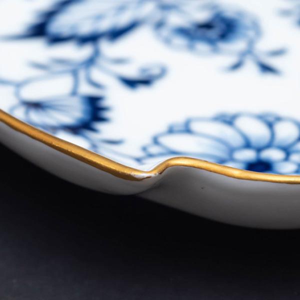 ブルーオニオン マイセン ブルーオニオン（金彩） リーフディッシュ