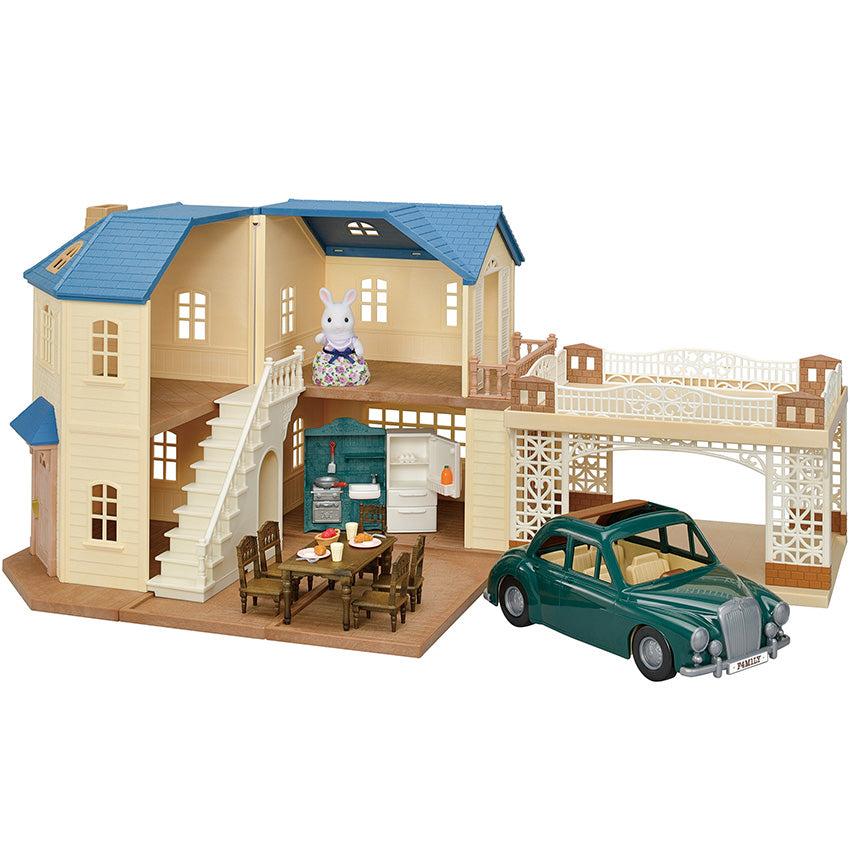 Sylvanian Families シルバニアファミリー カーポートのある青い屋根の