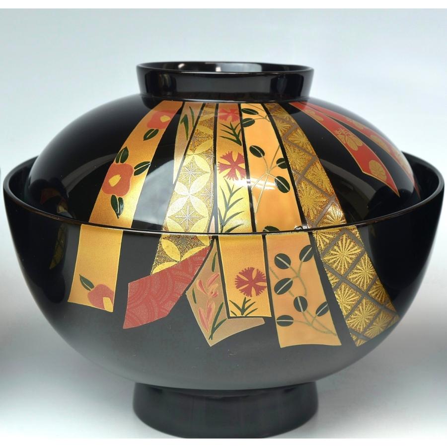 趣楽】 高級漆器 輪島塗 熨斗蒔絵吸物椀五客 共箱 H1601 : 趣楽堂