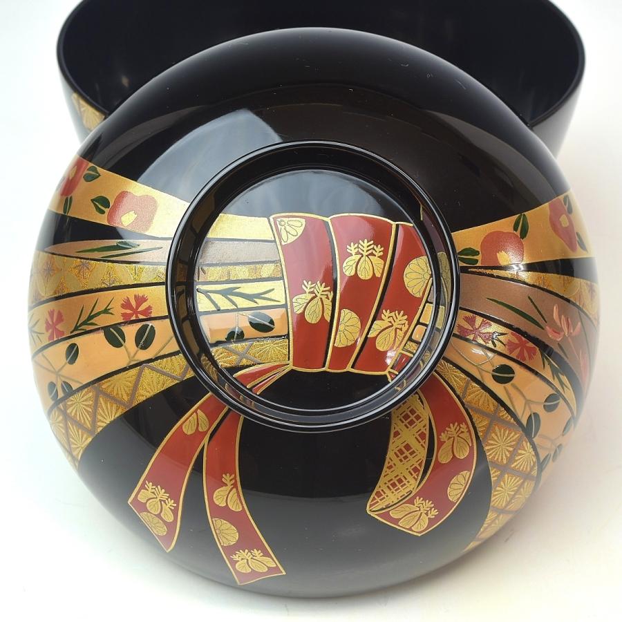 趣楽】 高級漆器 輪島塗 熨斗蒔絵吸物椀五客 共箱 H1601 : 趣楽堂