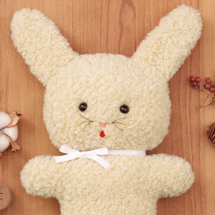 綿・針・ペレット50g付き うさぎ の ぬいぐるみ1体 と 選べる洋服1点の