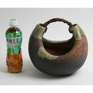 信楽焼 古陶つる渡し花器 和風 癒し 壷 つぼ 花瓶 花器 花入れ 陶器