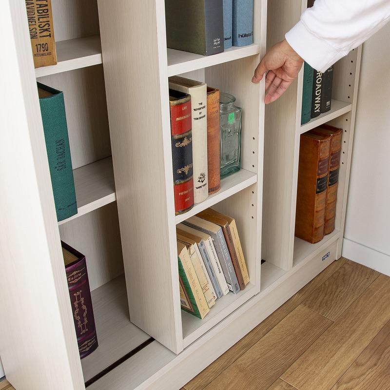 本棚 おしゃれ 大容量 収納 棚 ラック 白 スライド コミックラック