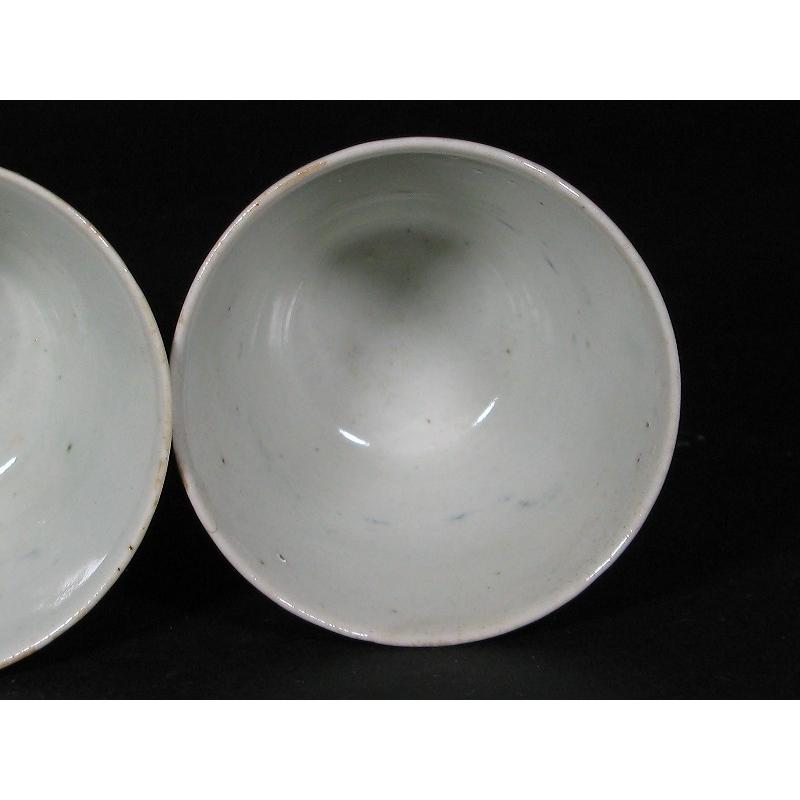 古伊万里 染付 松竹梅文 べた底高台 蕎麦猪口 2客セット (8) : SK