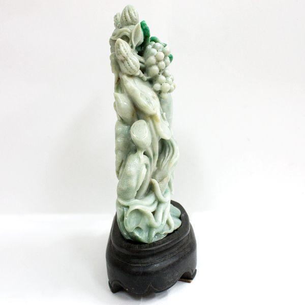 石流通センター 置物 翡翠 高級一点物 彫刻置物 本翡翠 (台付) No.1