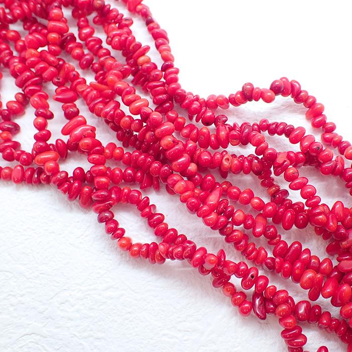 21. サンゴ ビーズ (染色) 小粒 さざれビーズ 1連 全1色 #10 サザレ