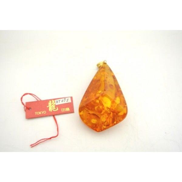 琥珀 コハク アンバー ペンダントトップ 天然石パーツ K18 : 横浜中華
