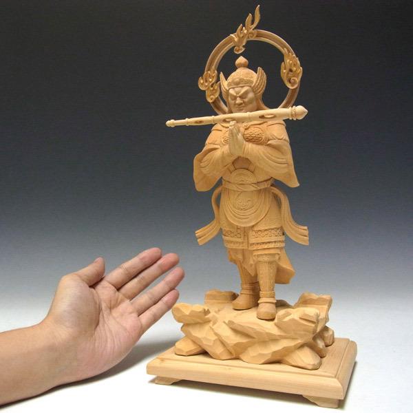 韋駄天 立像 高さ32cm 榧製 木彫り 仏像 : 仏像と縁起物の専門店 龍祥