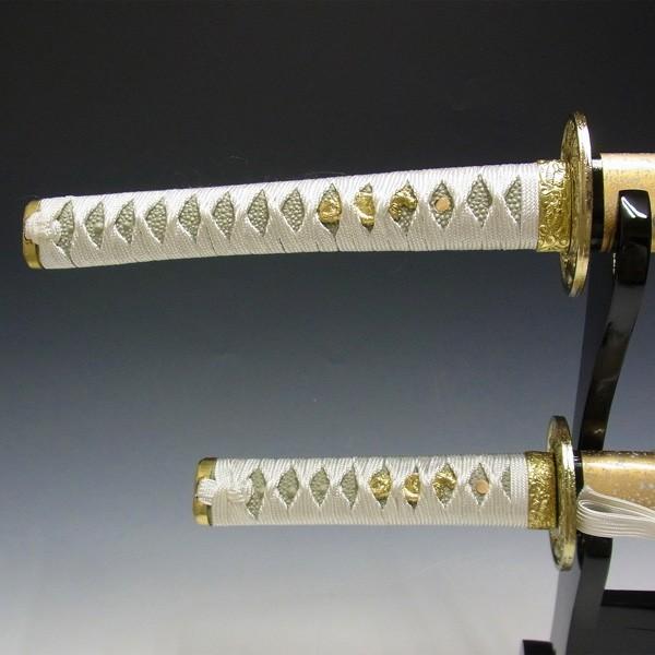 模造刀 白石目 3点セット（大刀 小刀 刀掛け） 刀剣 : 仏像と縁起物の