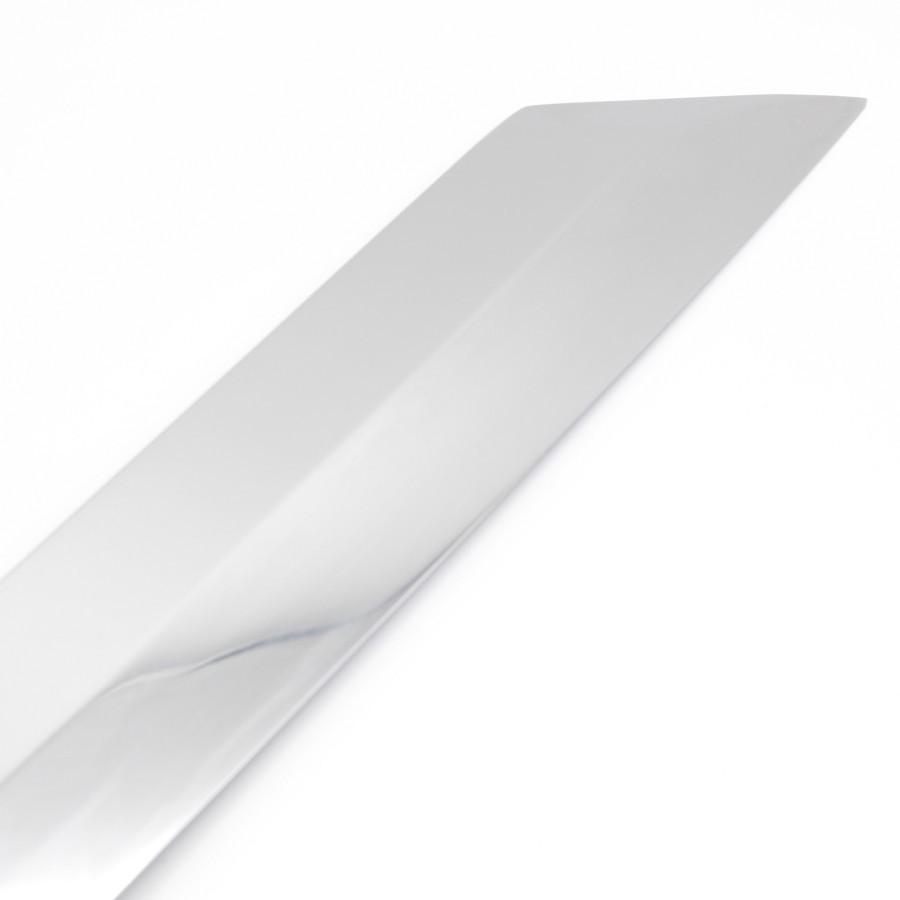 紀親 剥き物包丁 七寸 八角黒檀柄 鏡面 鞘付 刃渡り約210mm 和包丁