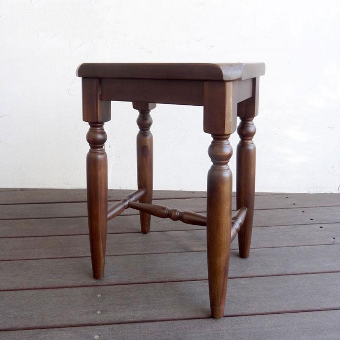 スツール スクエア 長方形 アンティーク 木製 アカシア無垢 椅子