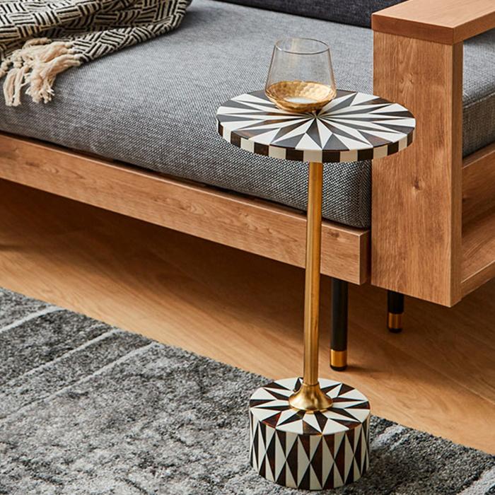 サイドテーブル モノトーン スター 幾何学模様 おしゃれ 海外