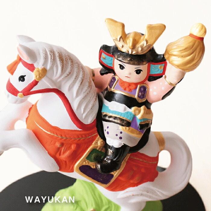 錦彩出陣大将（跳ね馬・大）五月人形 薬師窯 コンパクト おしゃれ