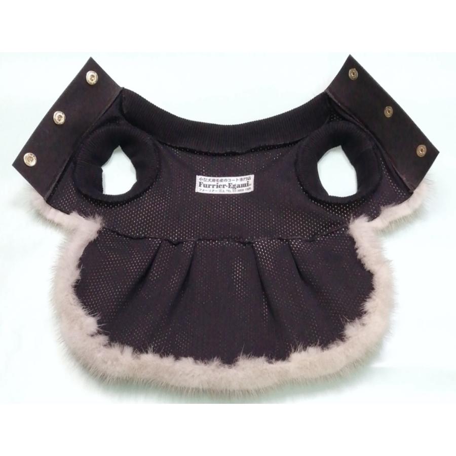 小型犬 毛皮 コート サファイヤミンク 裏地付き 2号サイズ