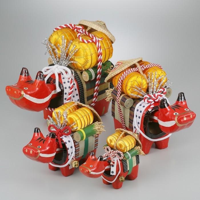 黄金べこ（1尺）日本のお土産会津張子赤べこ 約 37.0×23.0×15.0（cm