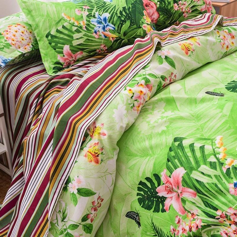 ダブルサイズ シーツセット 布団カバー4点セット 枕カバー セット 花柄