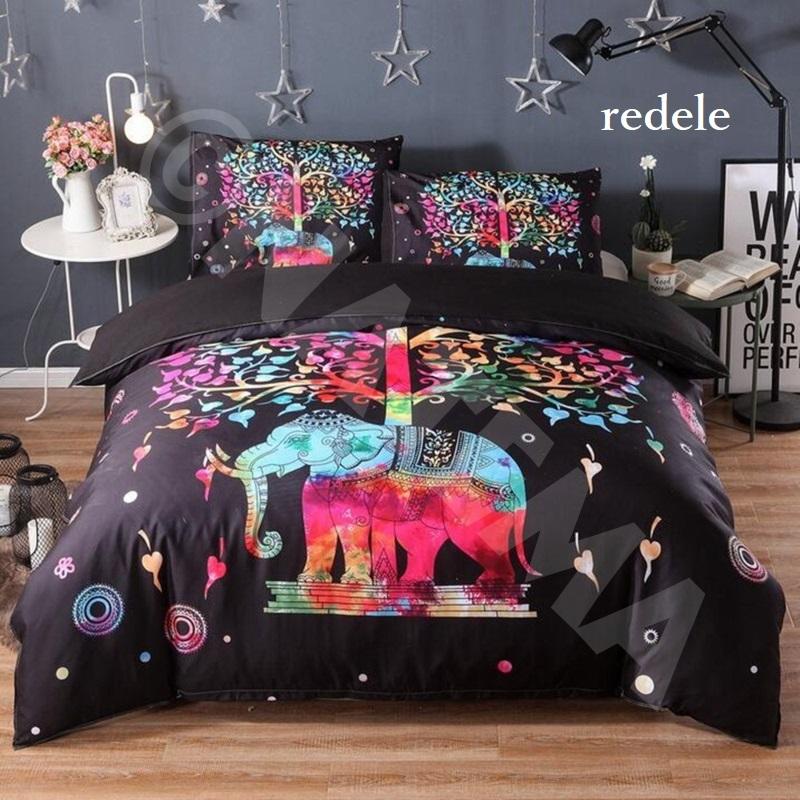 セミダブル ダブルサイズ3点セット ボヘミアン 柄 布団カバー 枕カバー