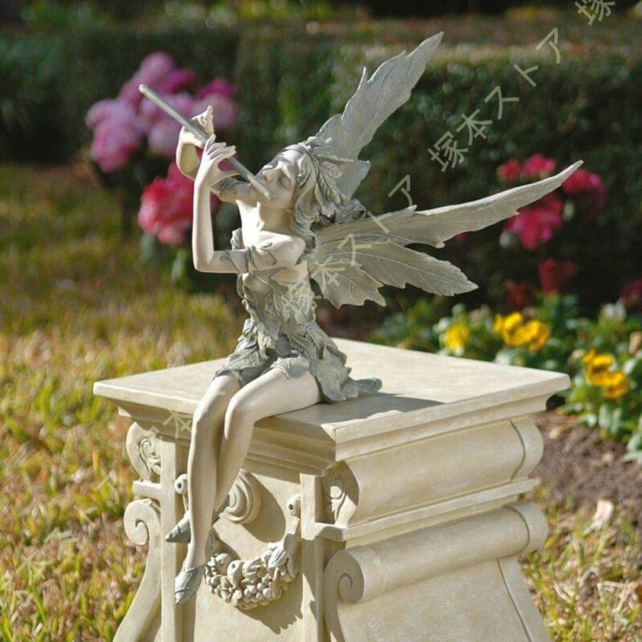 天使の置物 フルート演奏天使 置物 オーナメント 彫刻 ミニ エンジェル