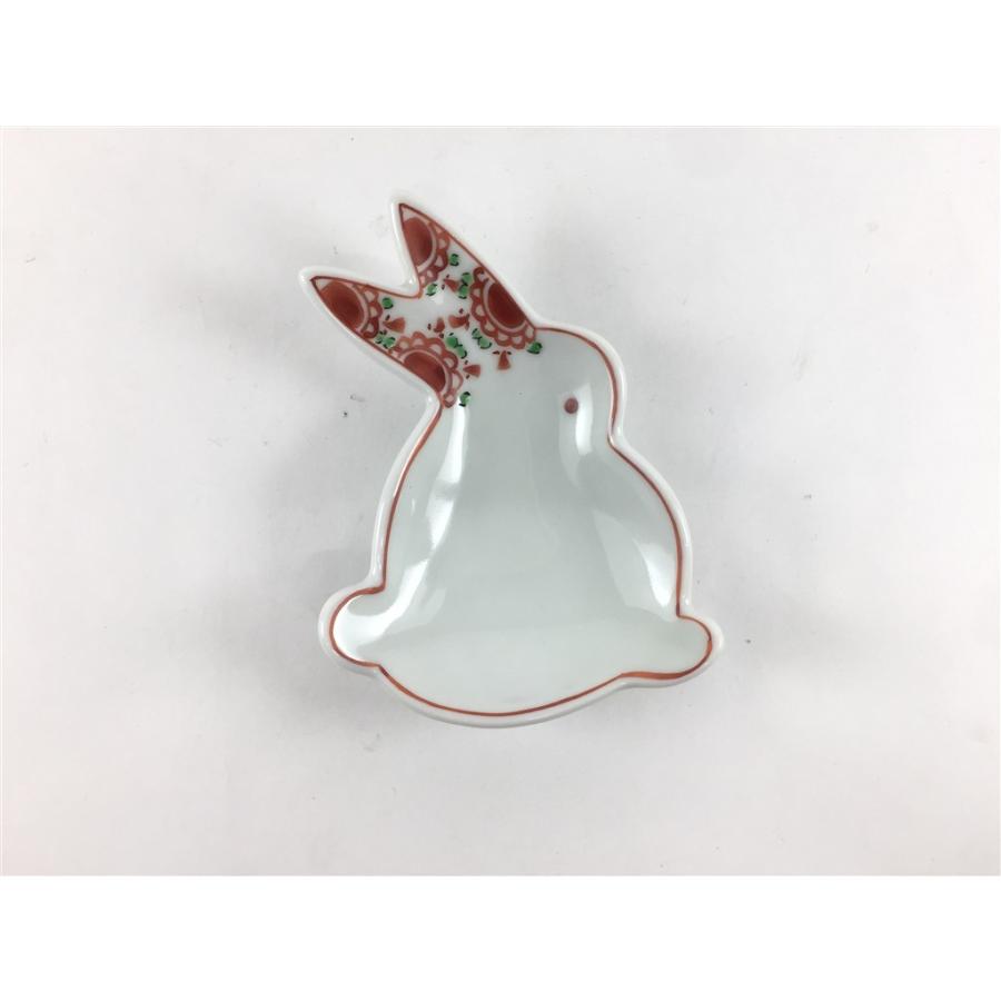 有田焼 伝平窯 10cmうさぎ豆小皿 赤万暦 皿 小皿 豆皿 豆鉢 うさぎ