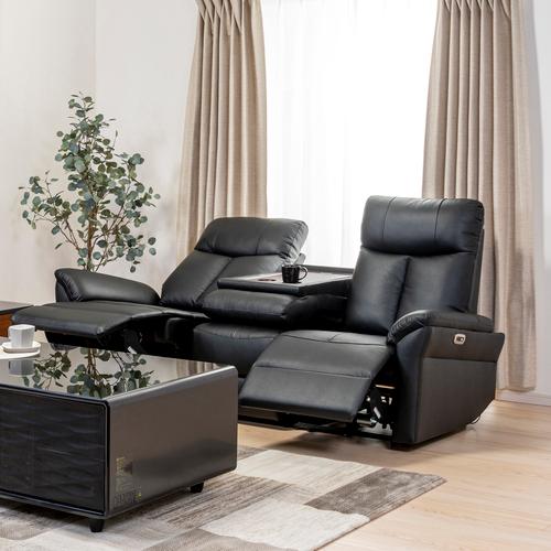 ヤマダオリジナル 電動リクライニングソファ「YES140013 BK3P」幅193cm