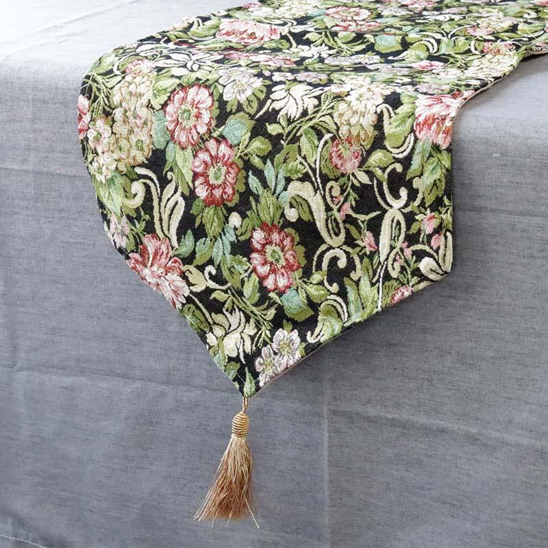 テーブルセンター ゴブラン 織り テーブルランナー おしゃれ タッセル