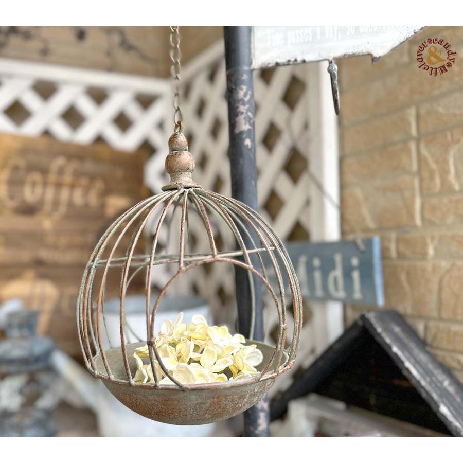 シャビー アンティーク調 吊り下げ ハンギングバードフィーダー