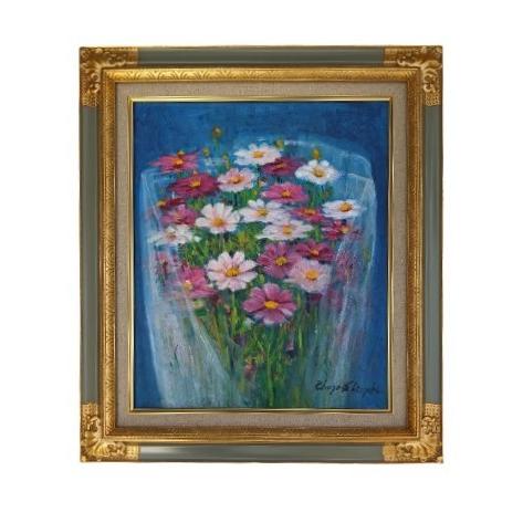 油絵「秋桜」F8号