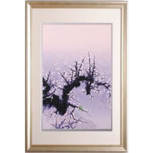 柿の木 絵画 シルクスクリーン 版画 池上壮豊 「豊実-紅」 額付き