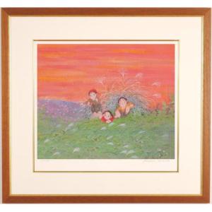 カナダ 風景画 絵画 リトグラフ 版画 チャン・プー 「カナダの夏」 額