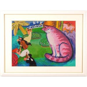 マイケル・ルー スプリング・モーニング 猫 絵画 ポップアート