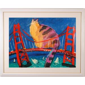 ポップアート 絵画 猫 シルクスクリーン 版画 マイケル・ルー