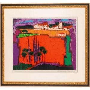 平松礼二 春山水・ジャポン 富士山 絵画 和風 インテリア リトグラフ