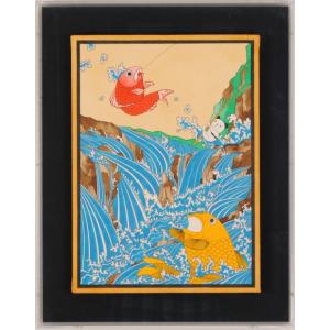 牡丹 花 絵画 アクリル画 櫻木茂 「ぼたん」 額付き : アート