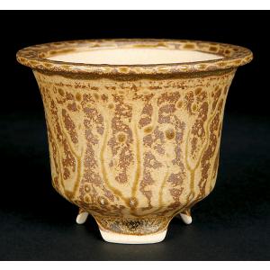 盆栽鉢 「高山染付山水図長方鉢」 植木鉢 絵付鉢 作家鉢 磁器 呉須 4号