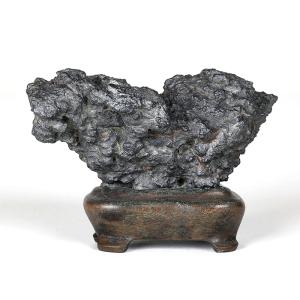 水石 「玄海石」 盆石 天然石 観賞石 姿石 すいせき 台座付き 現品限り