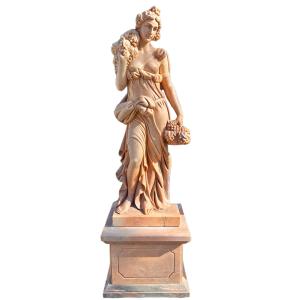 天然大理石彫刻 音楽隊 フルートを吹くヴィーナス H210cm 石像 女神